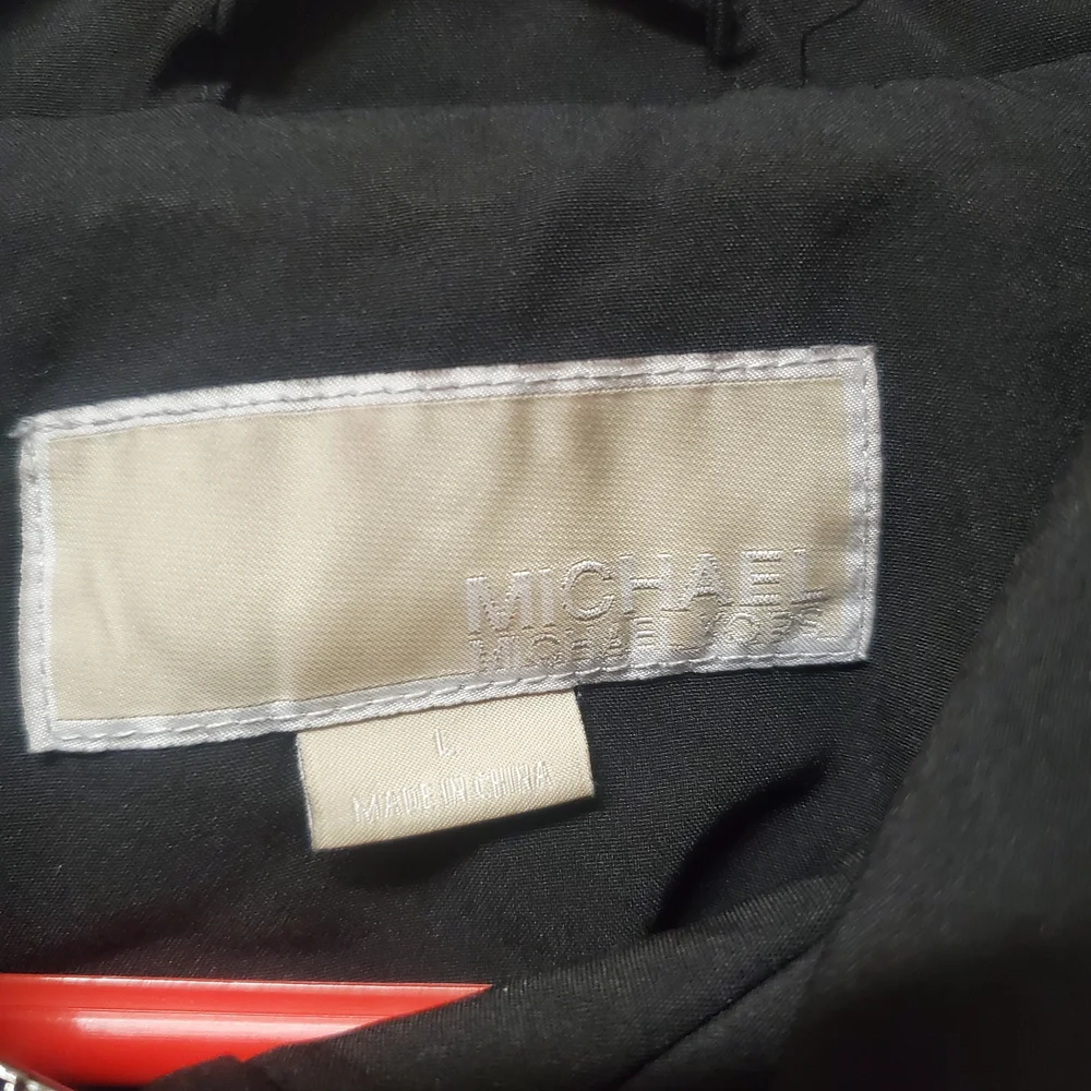 Michael Kors Women's L Black Hooded Water Resistant Coat Parka